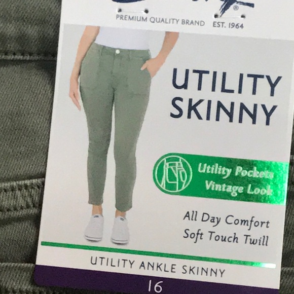 New Skinny Jeans Green SZ 16 - Picture 4 of 9